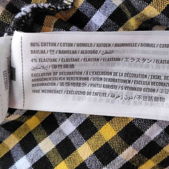 Hollister Button Front Yellow, Black, & White Plaid Dress Size XS - Picture 8 of 8